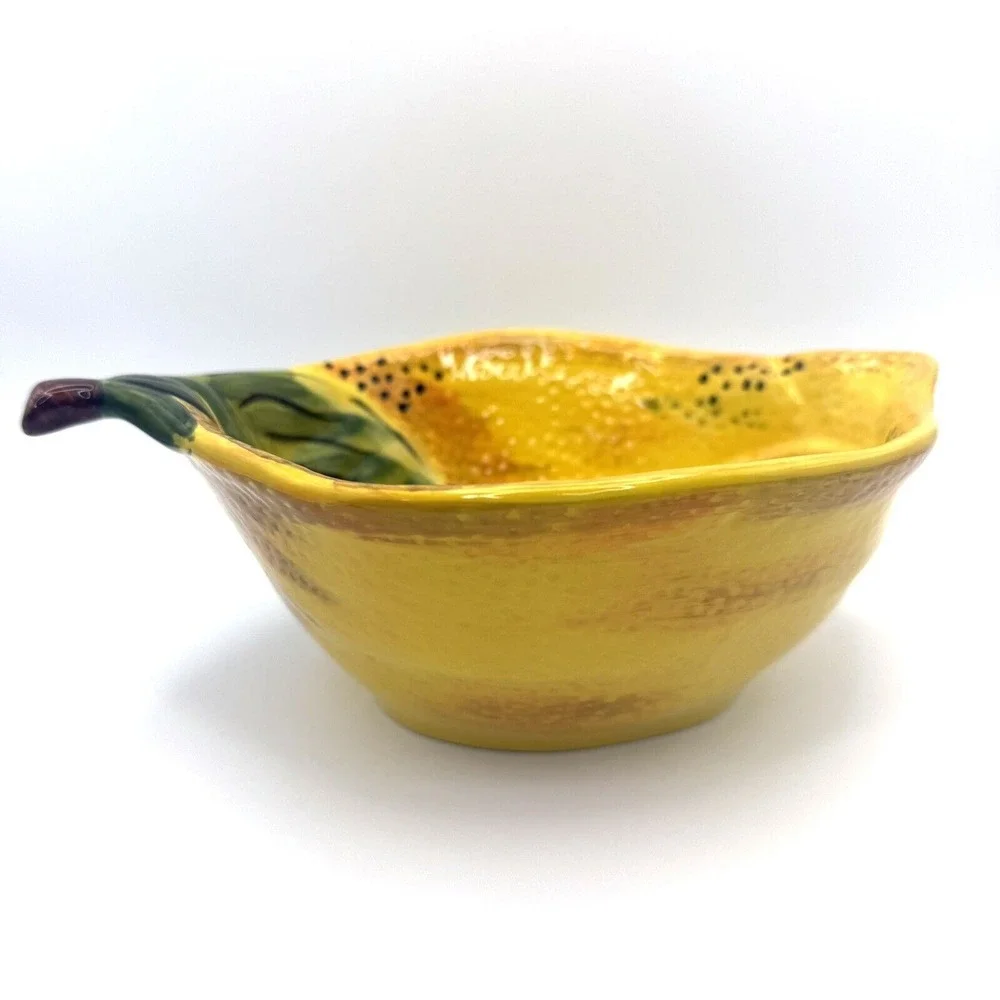 Vintage Pier 1 Lemon Shaped Figural Bowl Soup Cereal‎ Orchard